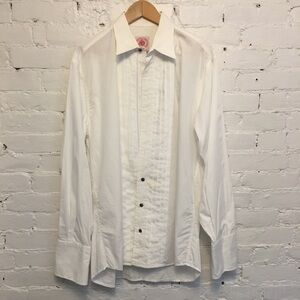 J. Press cotton tuxedo shirt in white size 16.5 34